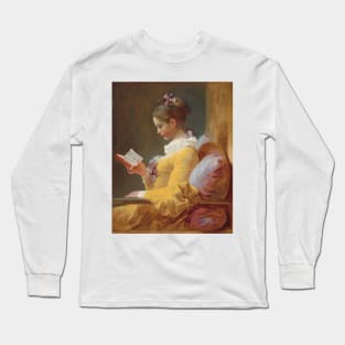 Young Girl Reading Painting by Jean-Honoré Fragonard Long Sleeve T-Shirt